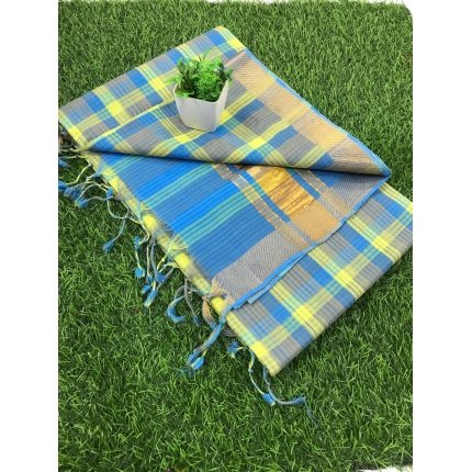 Nizam Border Multichecks Saree