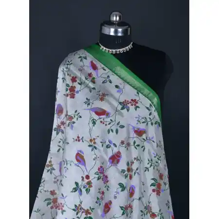 Mangalagiri Cotton Silk Blend Screen Print Dupatta