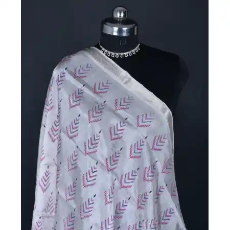 Mangalagiri Cotton Silk Blend Screen Print Dupatta