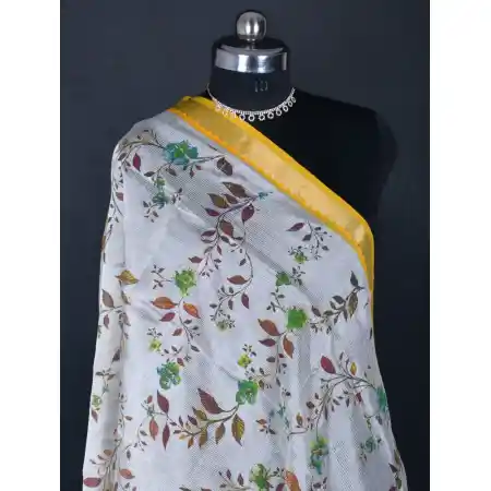 Mangalagiri Cotton Silk Blend Screen Print Dupatta