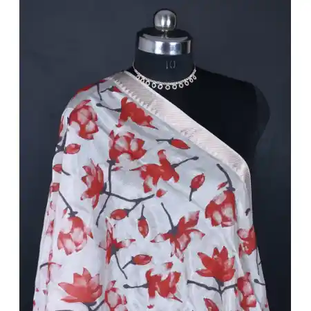 Mangalagiri Cotton Silk Blend Screen Print Dupatta