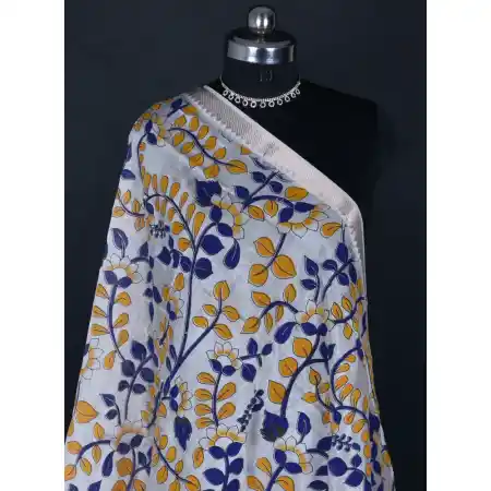 Mangalagiri Cotton Silk Blend Screen Print Dupatta
