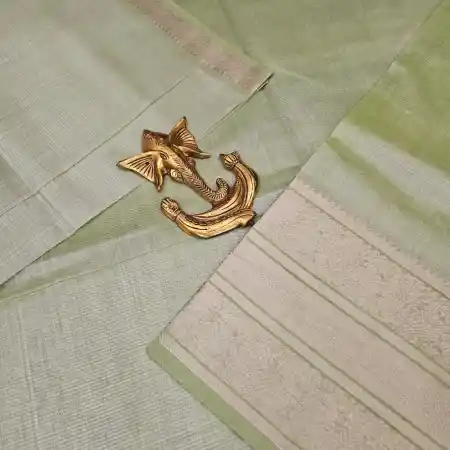 Light Green Mangalagiri HandLoom Pure Silk Cotton Blend 300k Border Saree