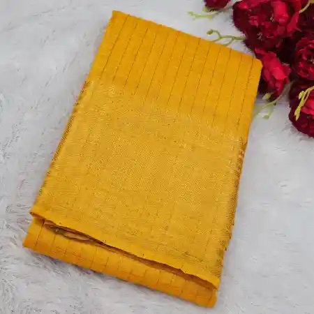 Dark Yellow Mangalagiri Handloom Silk Cotton Blend 300k Border Zari Checks Saree