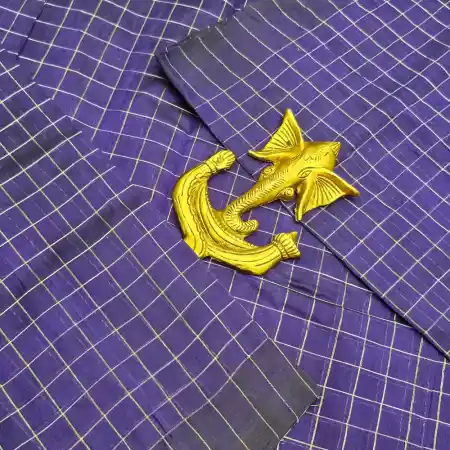 Royal Blue Mangalagiri Handloom Pure Silk Cotton Blend Small Zari Checks Saree